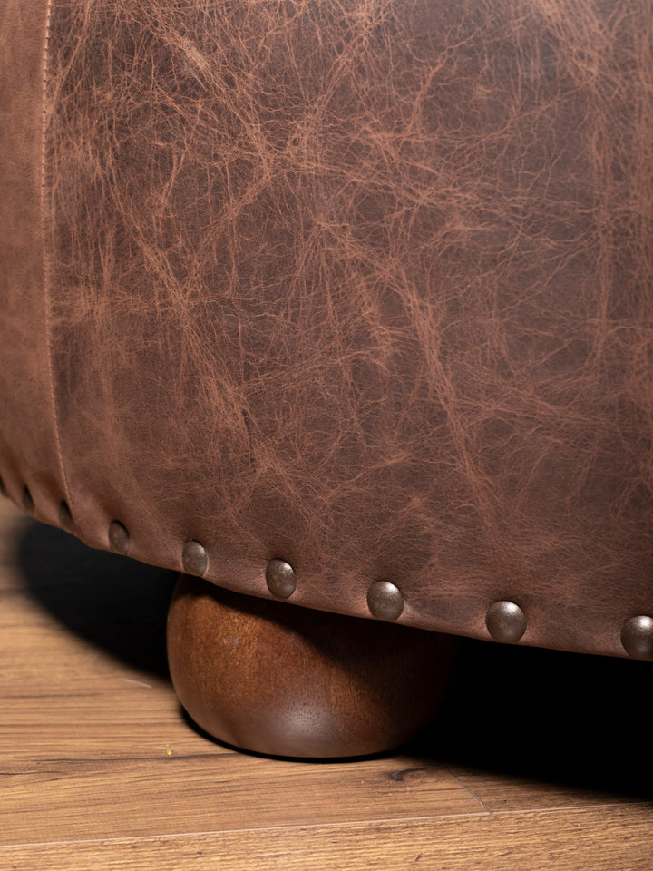 Brindle Mustang Round Ottoman