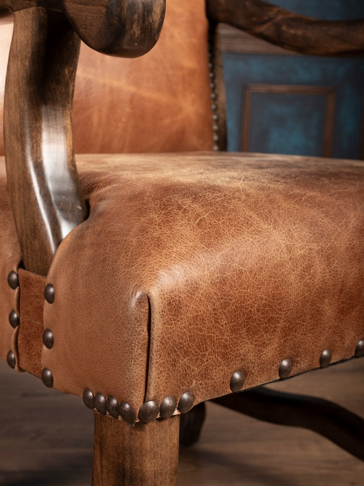 Buffalo Leather Dining Arm Chair