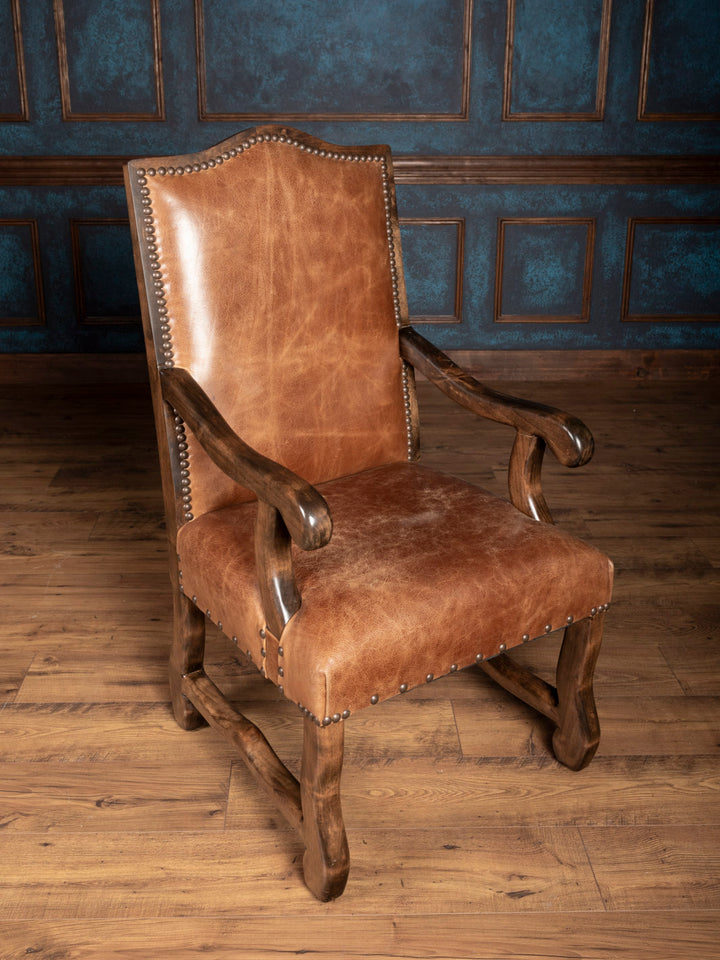 Buffalo Leather Dining Arm Chair