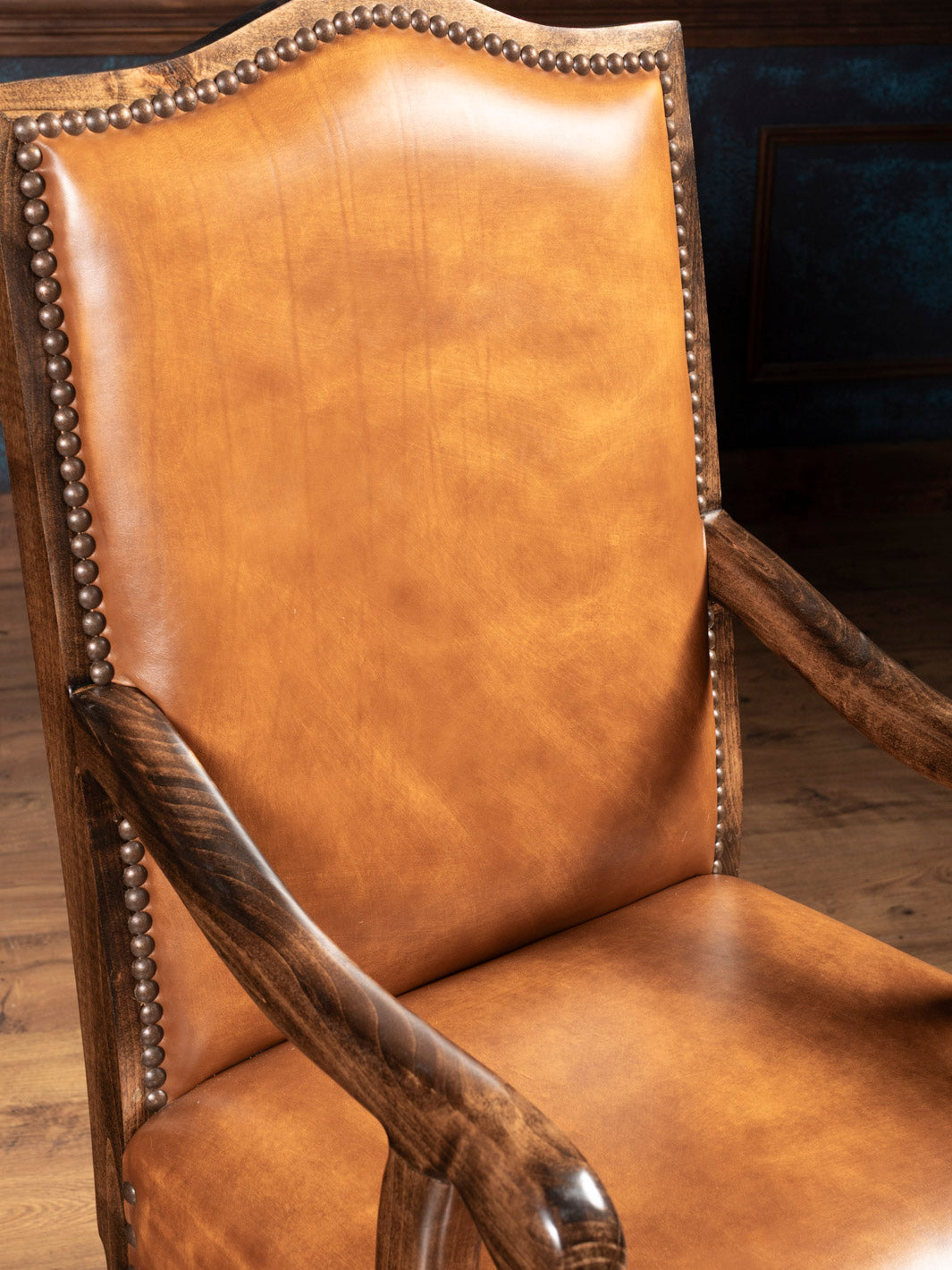Close up of arm chair inside back and seat