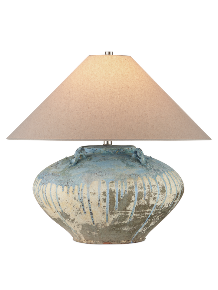 Catania Antique Blue Drip Table Lamp
