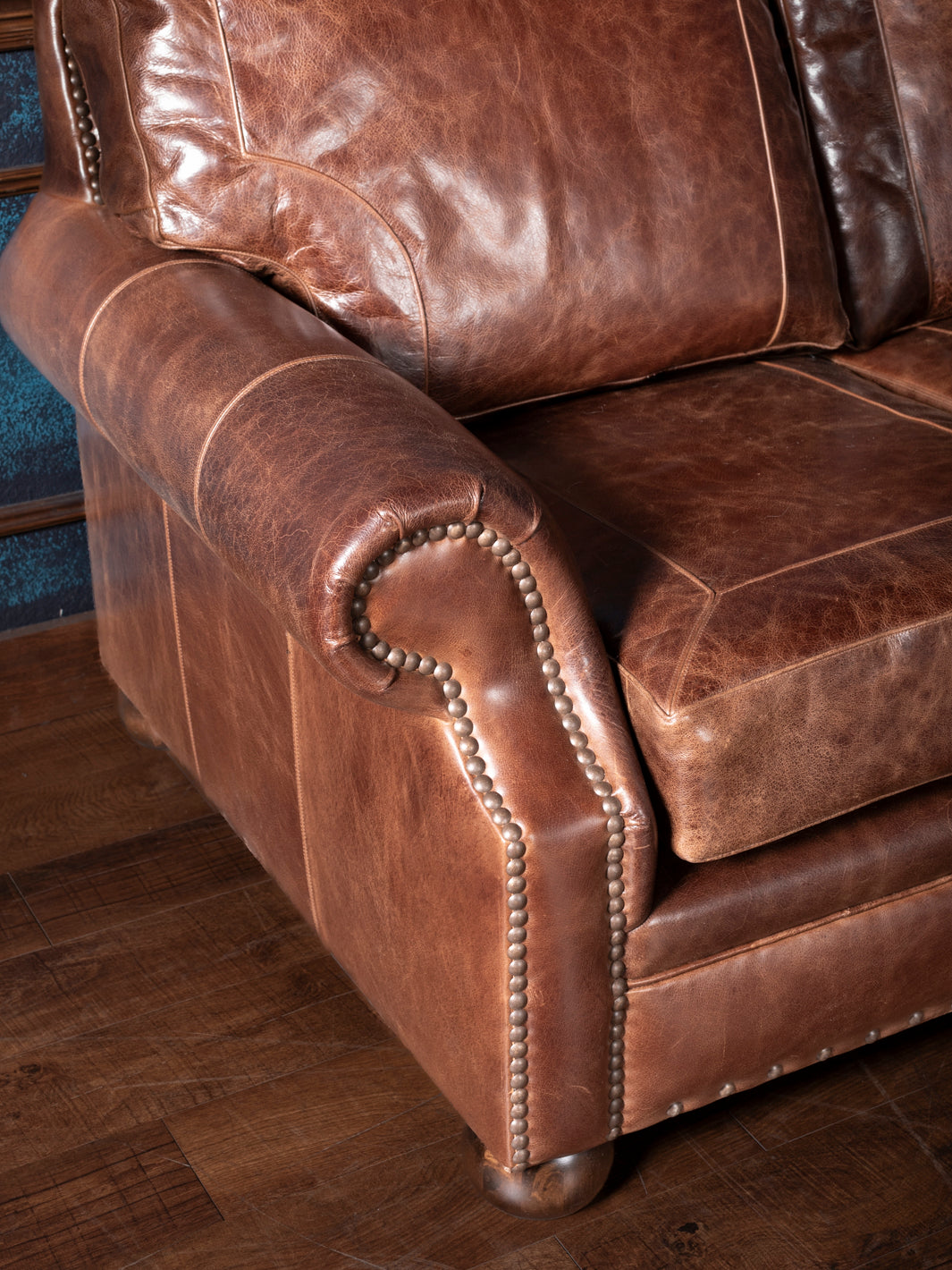 Dark Rum Leather Sectional