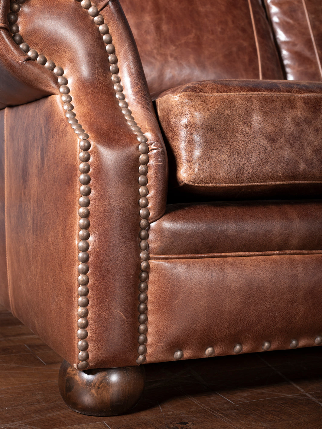 Dark Rum Leather Sectional