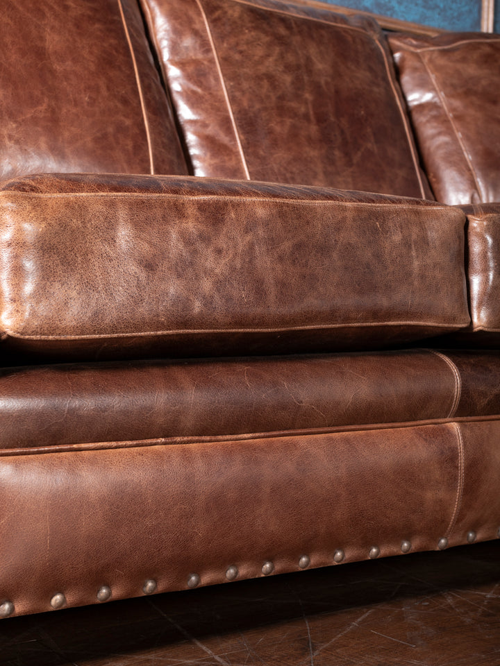 Dark Rum Leather Sectional