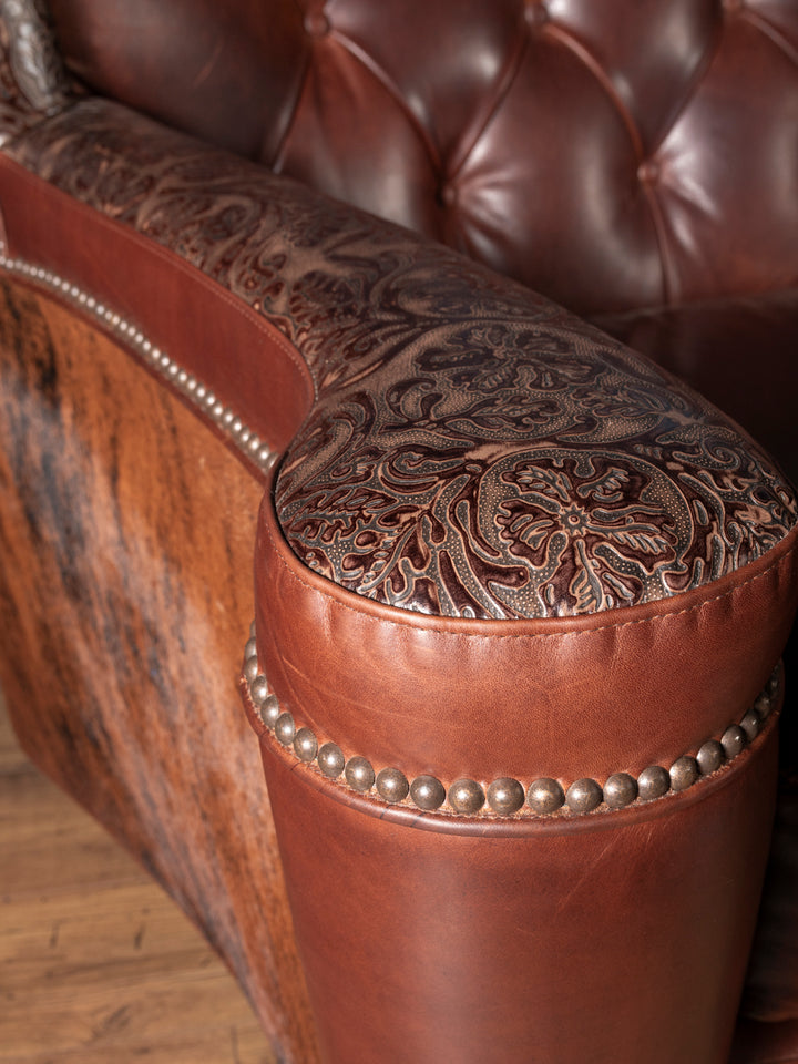 Galaga Honey Leather Utah Sofa