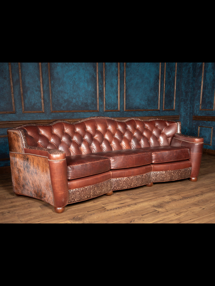 Galaga Honey Leather Utah Sofa