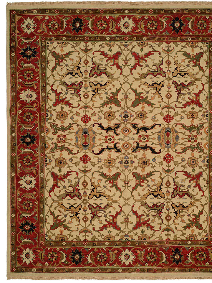 Ivory and Red Rug