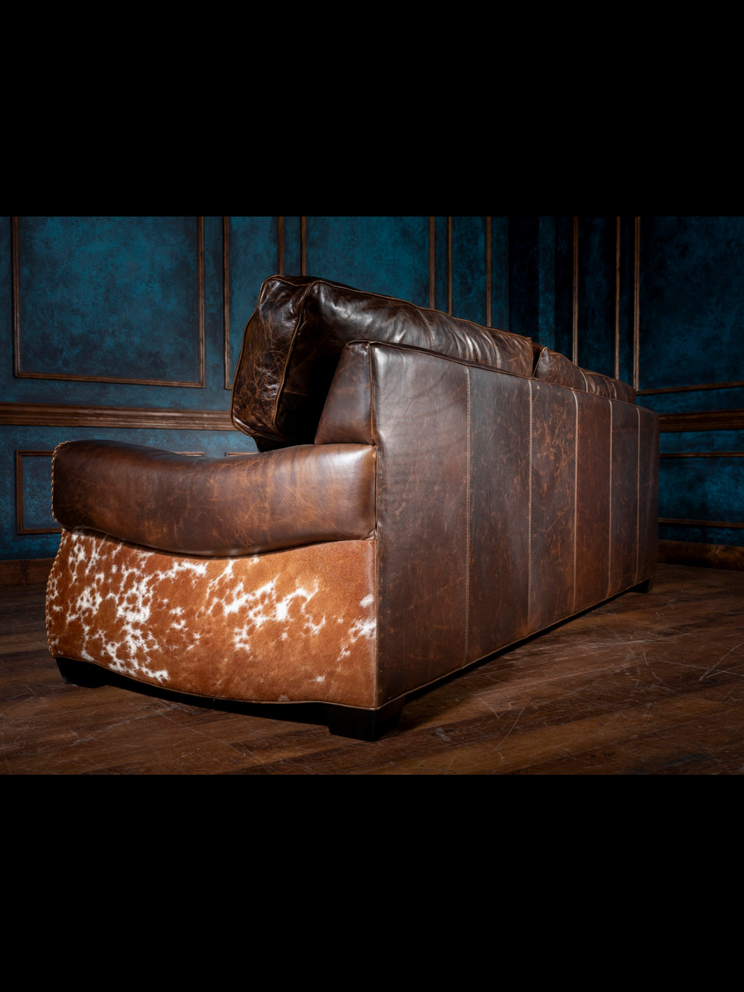 High Plains Leather and Cowhide Sofa