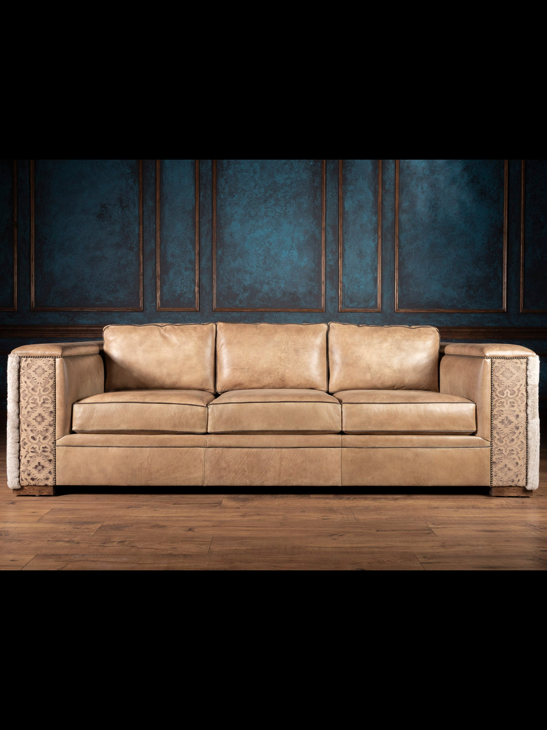 Homestead Haven Shearling Leather Sofa