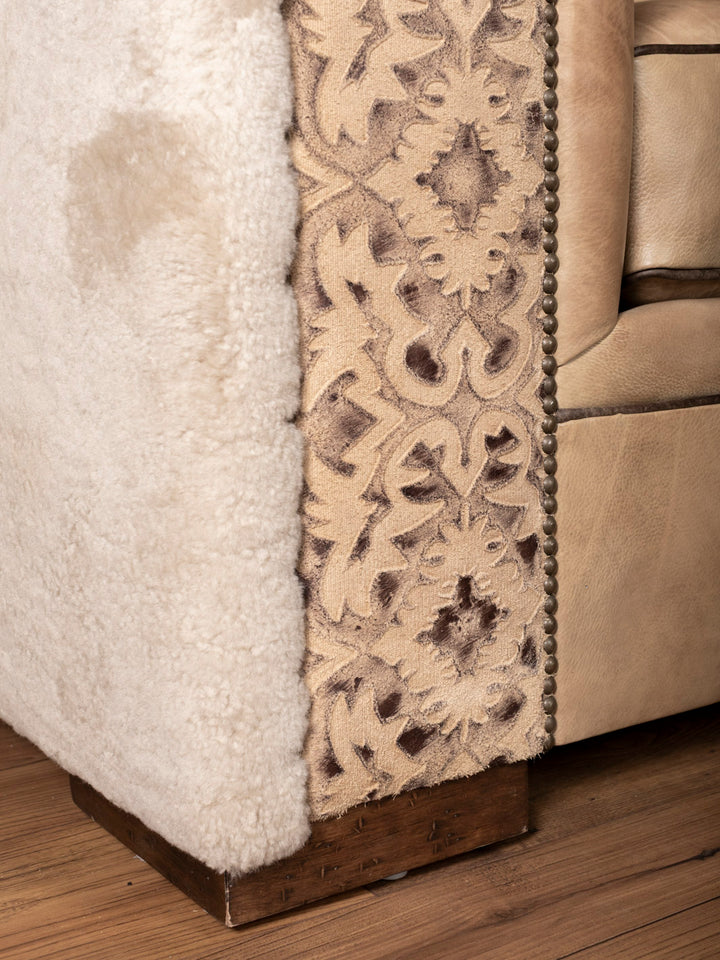 Homestead Haven Shearling Leather Sofa