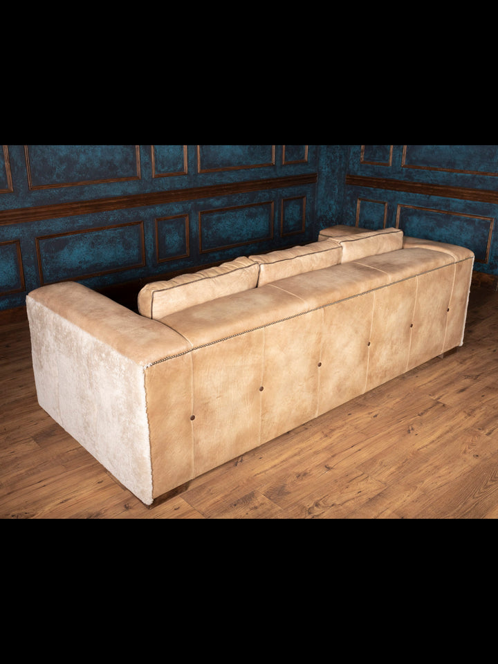 Homestead Haven Shearling Leather Sofa