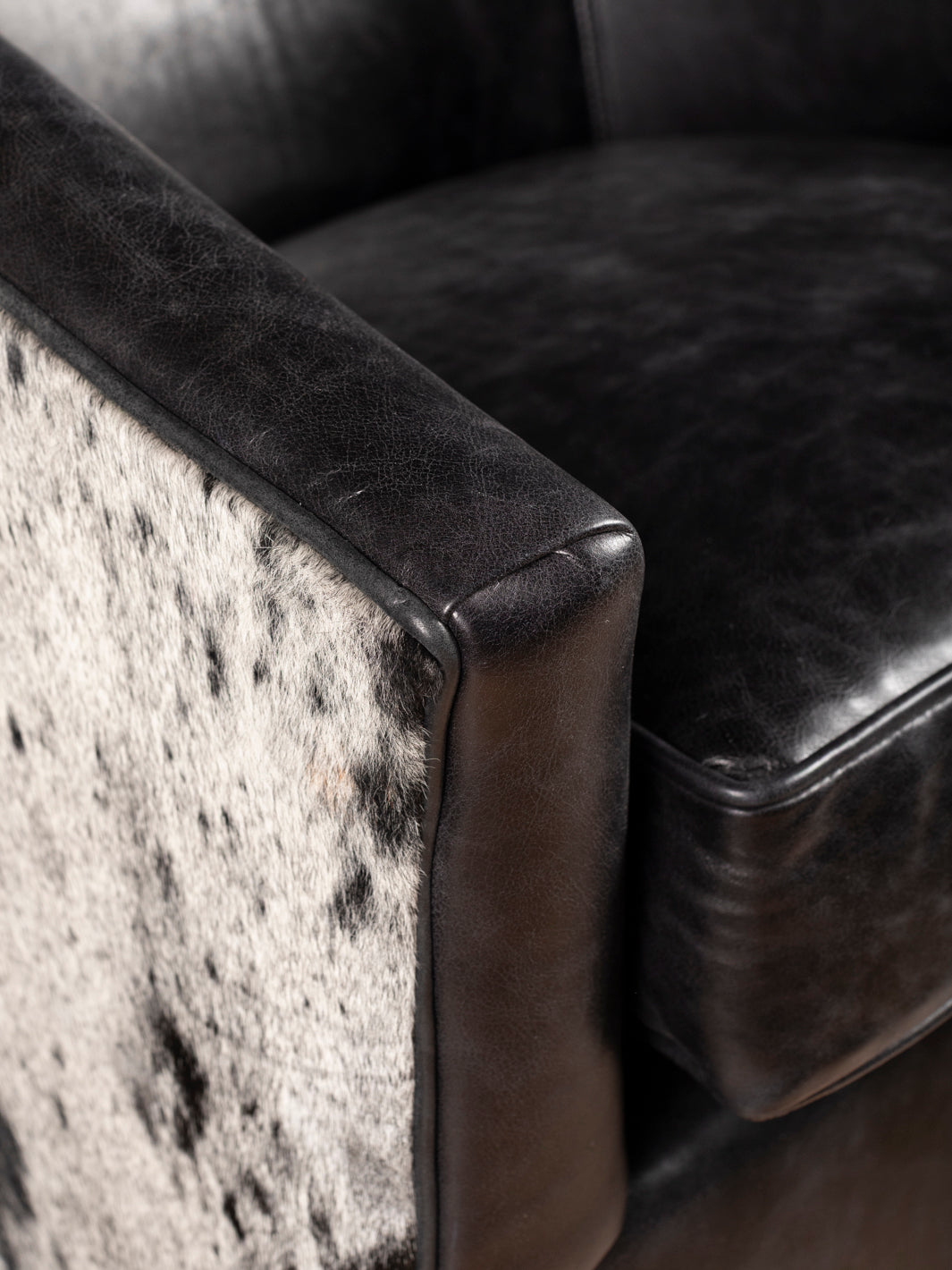 Speckled Blue Leather Accent Chair