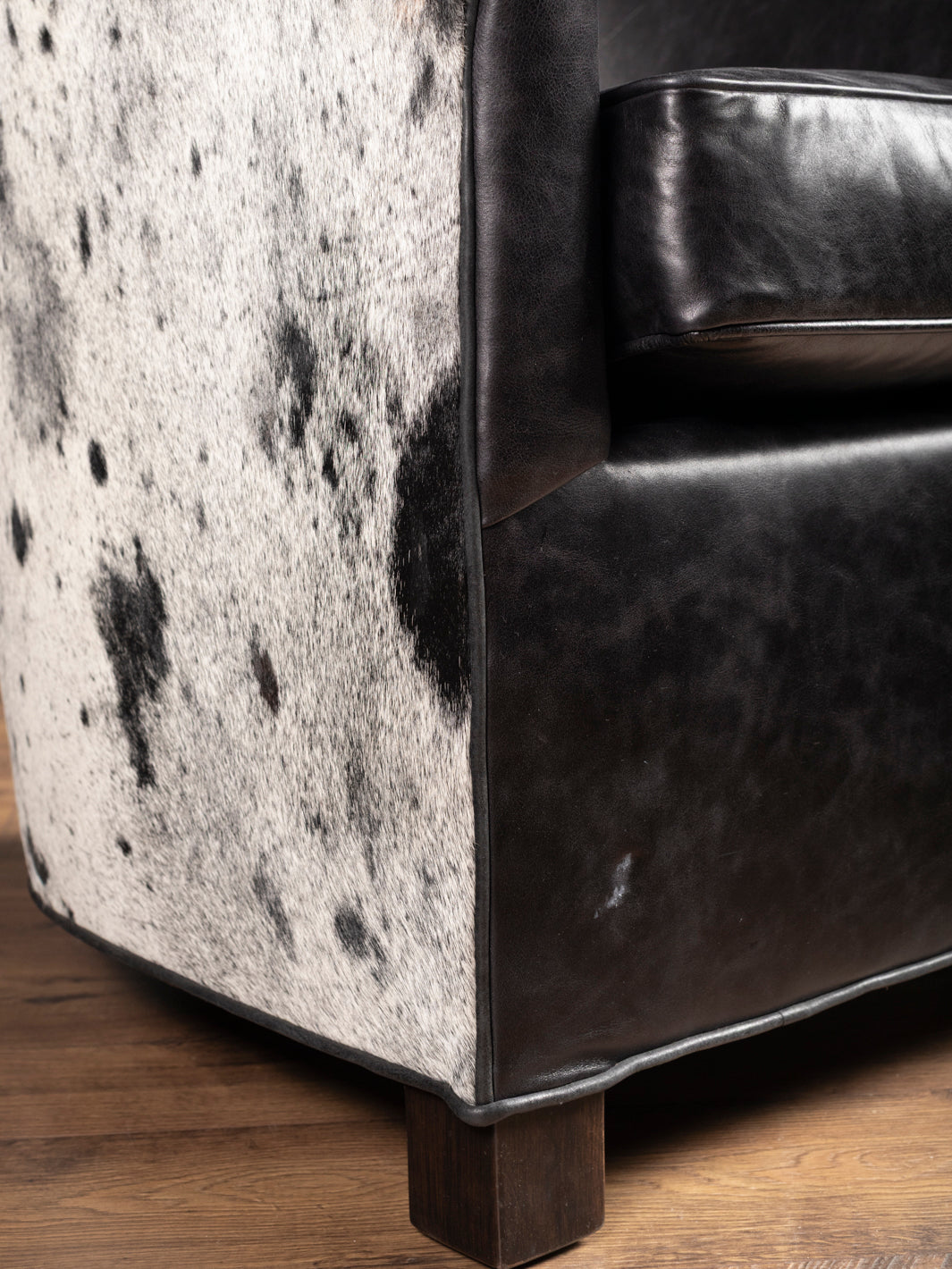 Speckled Blue Leather Accent Chair