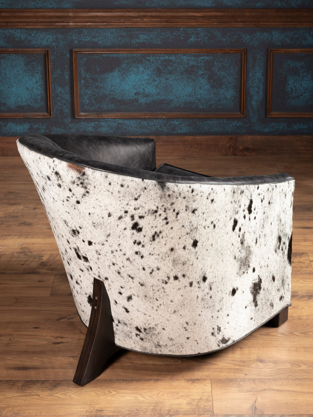 Speckled Blue Leather Accent Chair