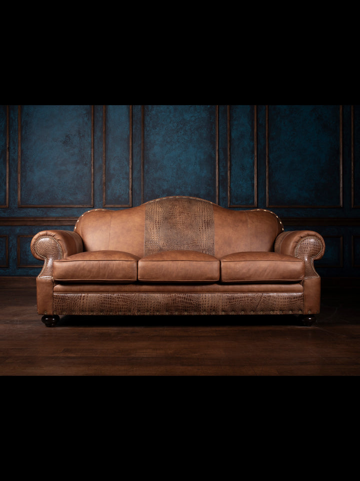 Western Fireside Leather Sofa