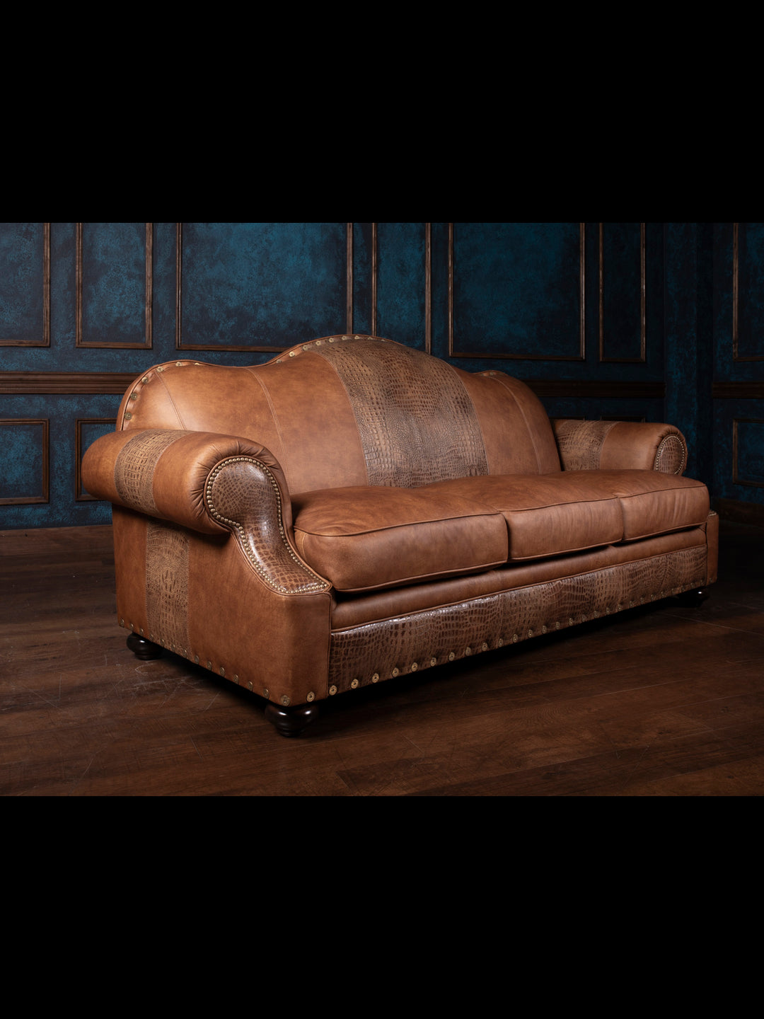 Western Fireside Leather Sofa