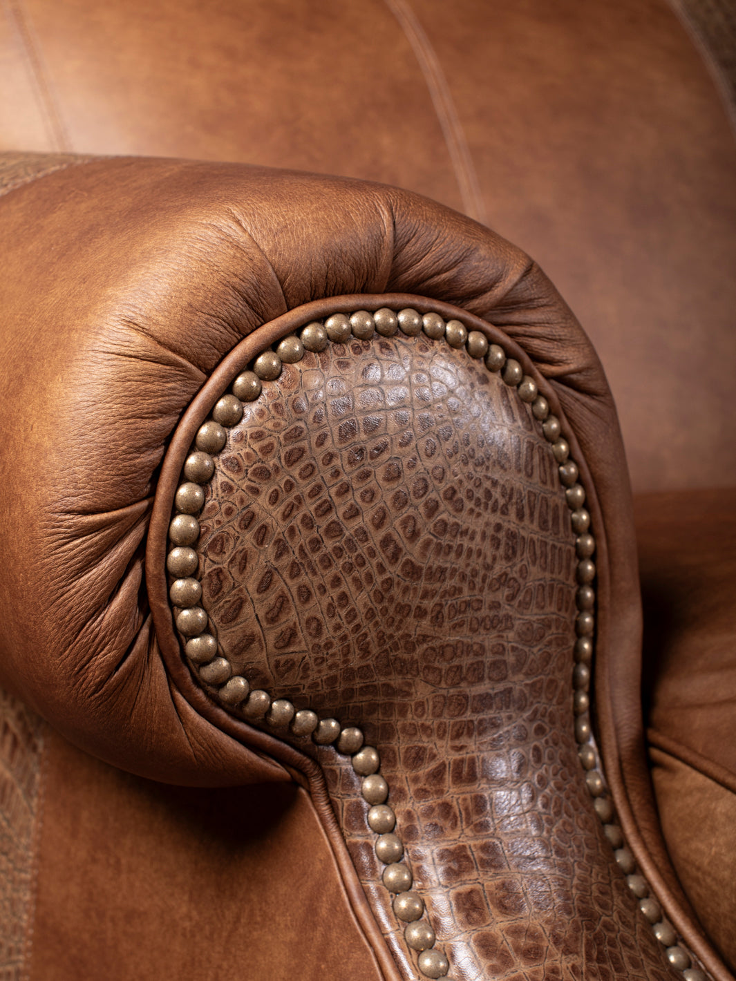 Western Fireside Leather Sofa