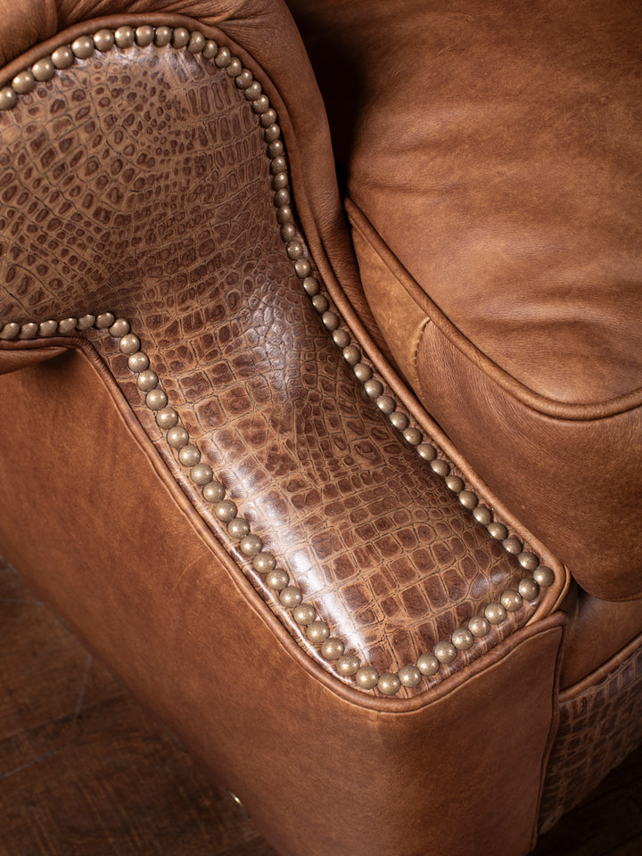 Western Fireside Leather Sofa