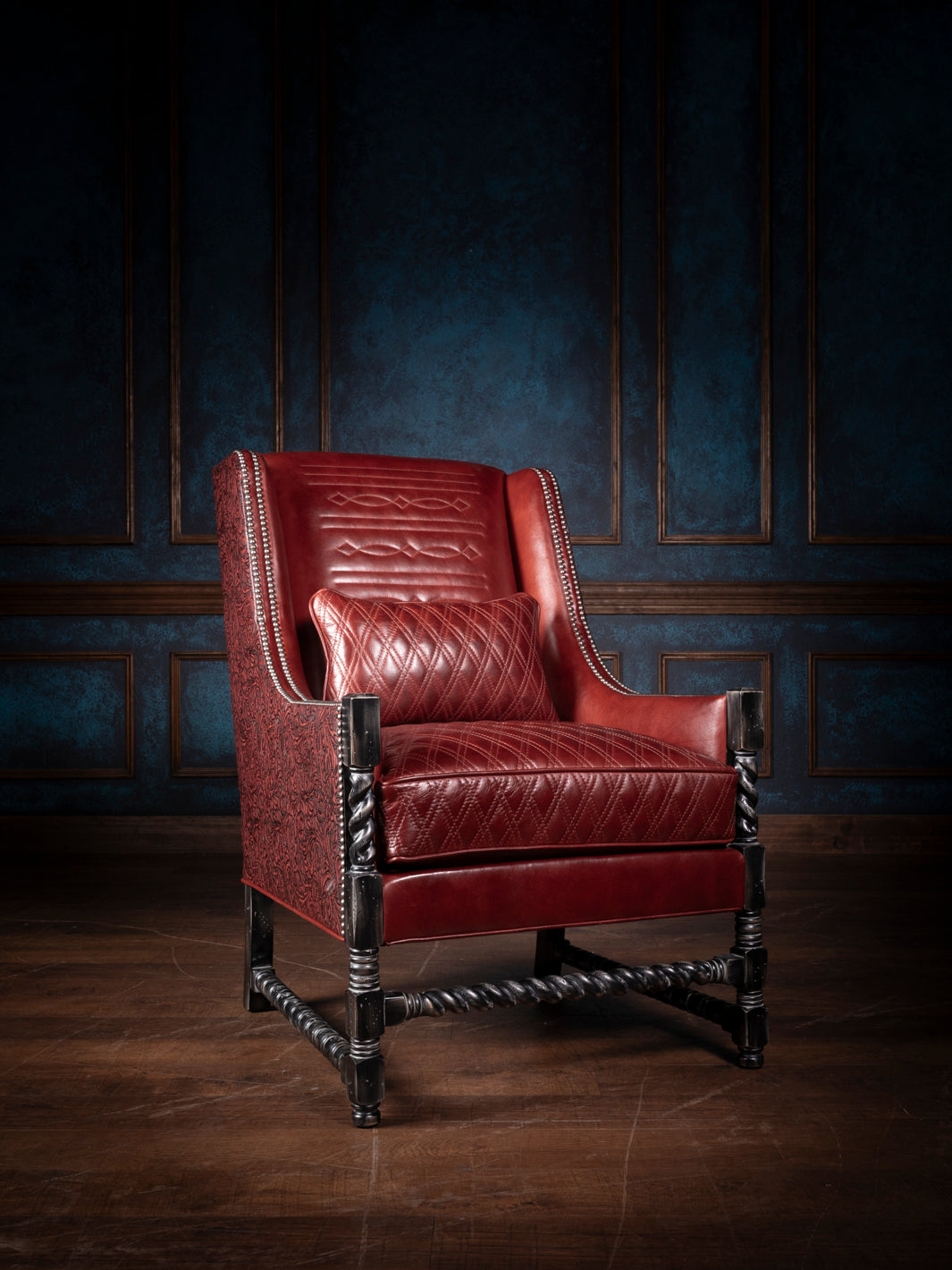 Crimson Quilt Diamond Leather Accent Chair – Runyon's Fine Furniture