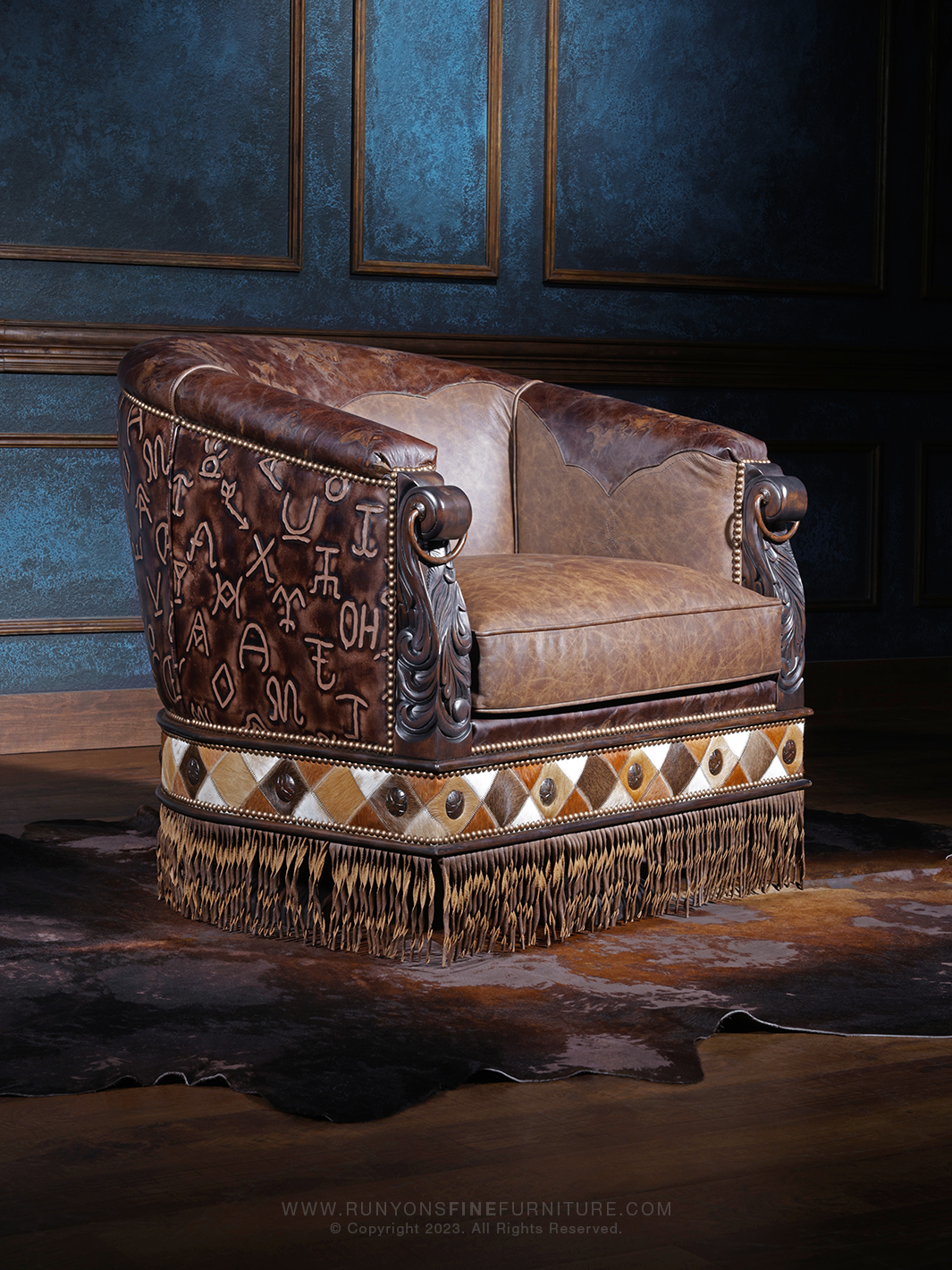 Branded Horseshoe Swivel Chair