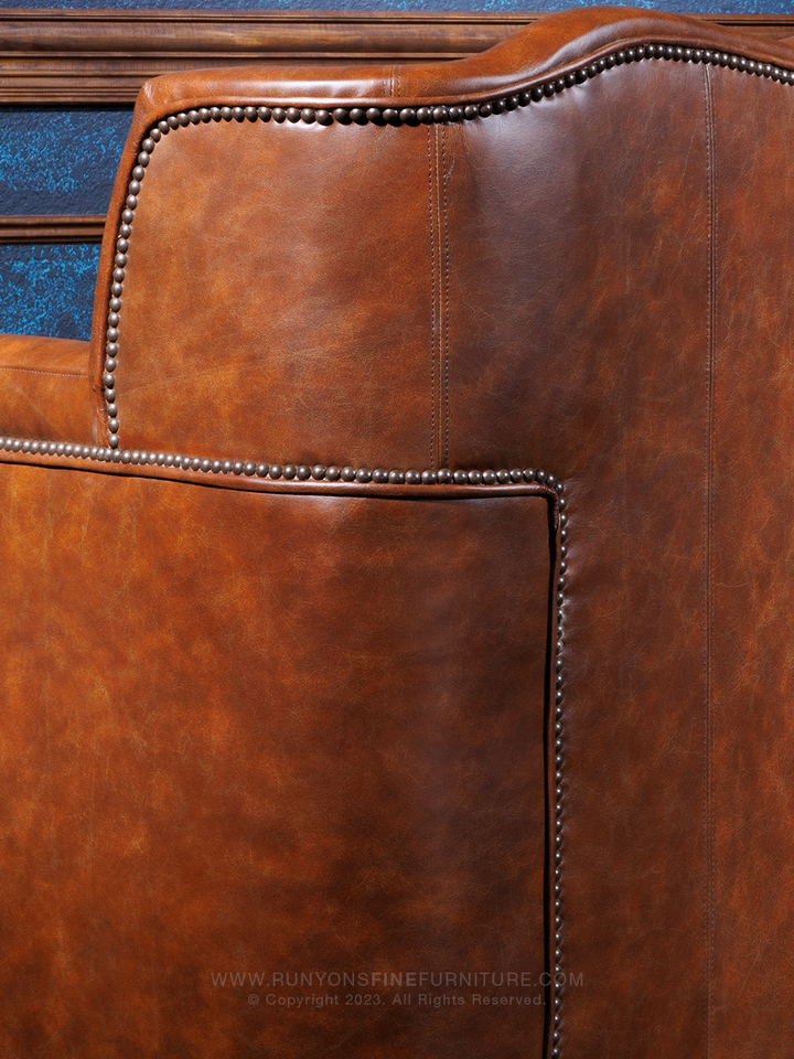 Vintage Hazelnut Brown Leather Sofa
