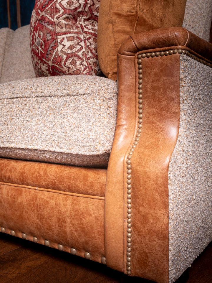 Leather and Fabric Canyon Sectional Sofa