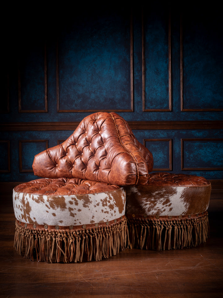 Maverick 3-Seater Tufted Leather Settee