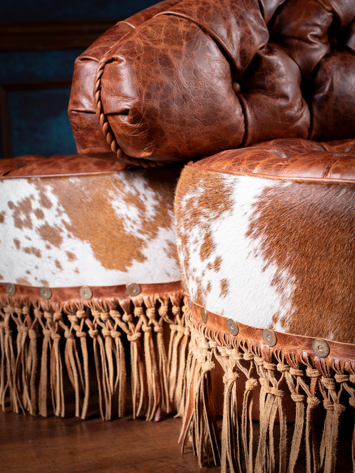 Maverick 3-Seater Tufted Leather Settee