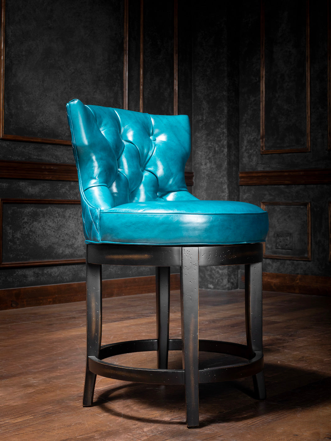 Turquoise Leather Countertop Stools Saddle Seat Turquoise Counter