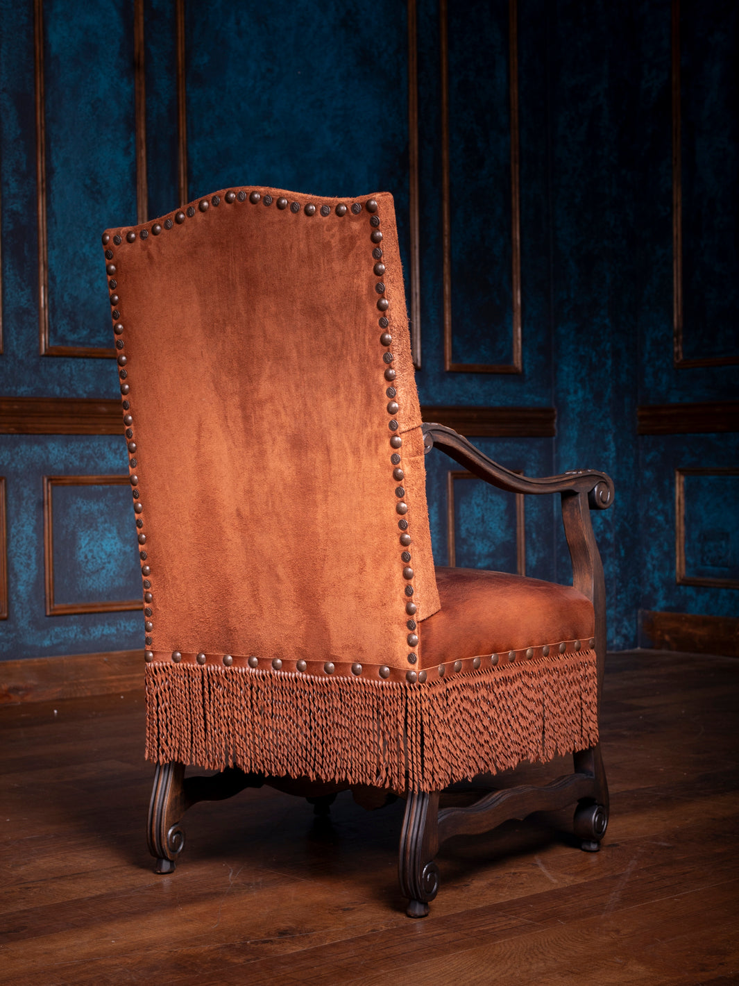 Stitched Longhorn Leather Accent Chair