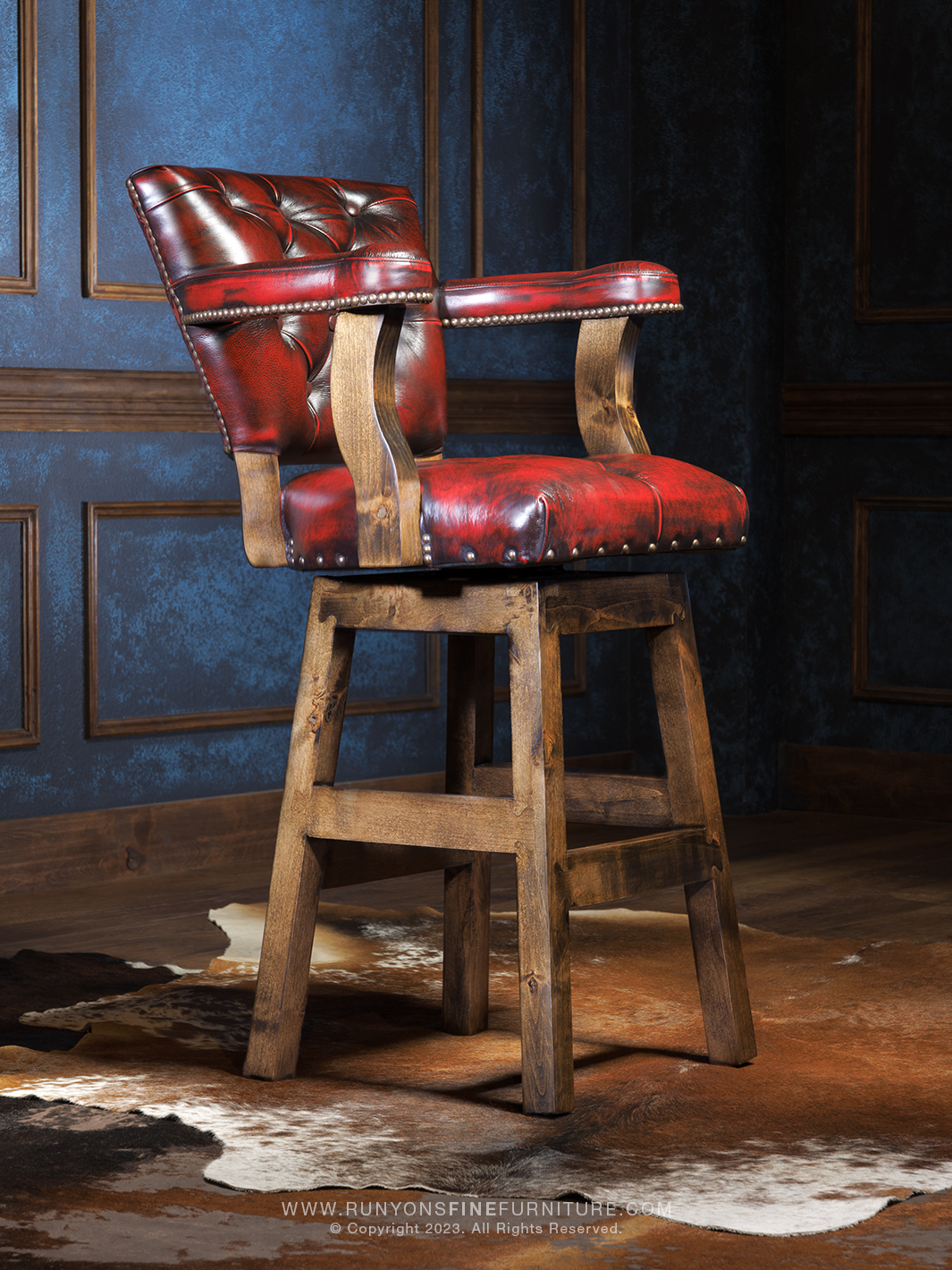 western leather barstools