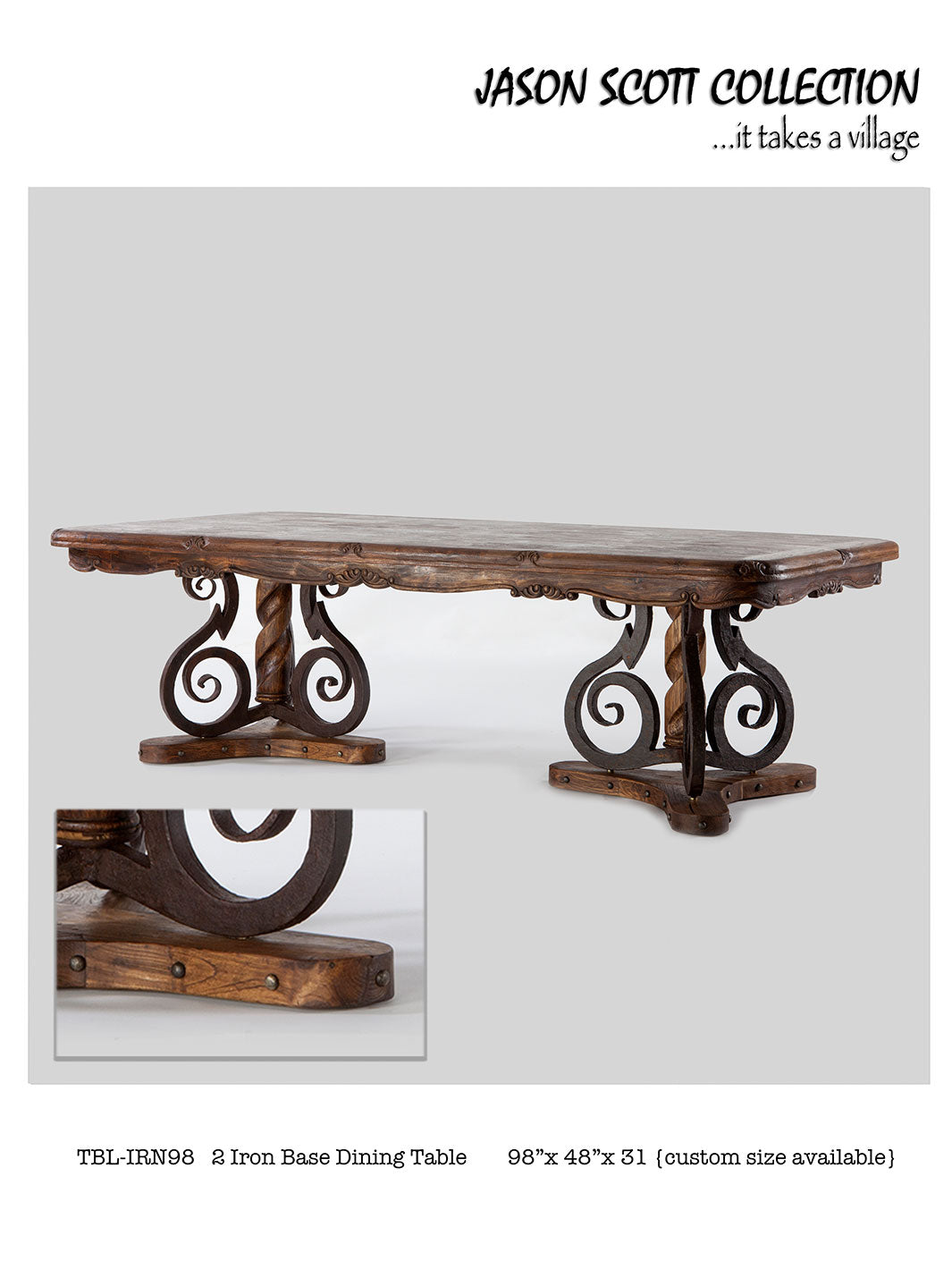 Jason Scott Iron Base Dining Table
