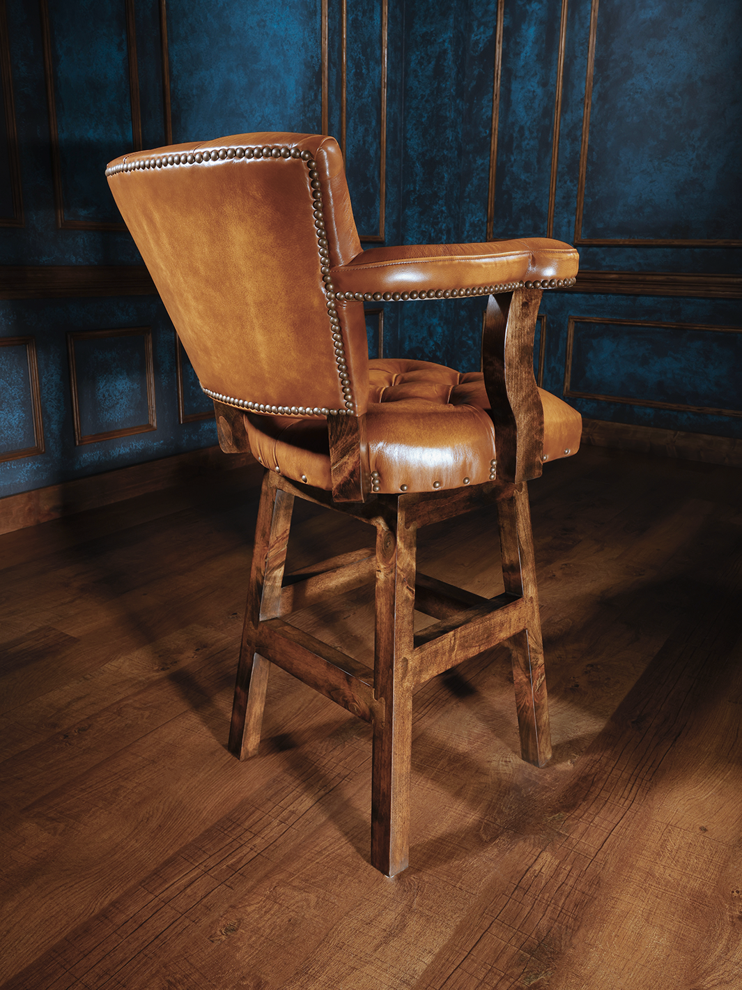brown western bar stool