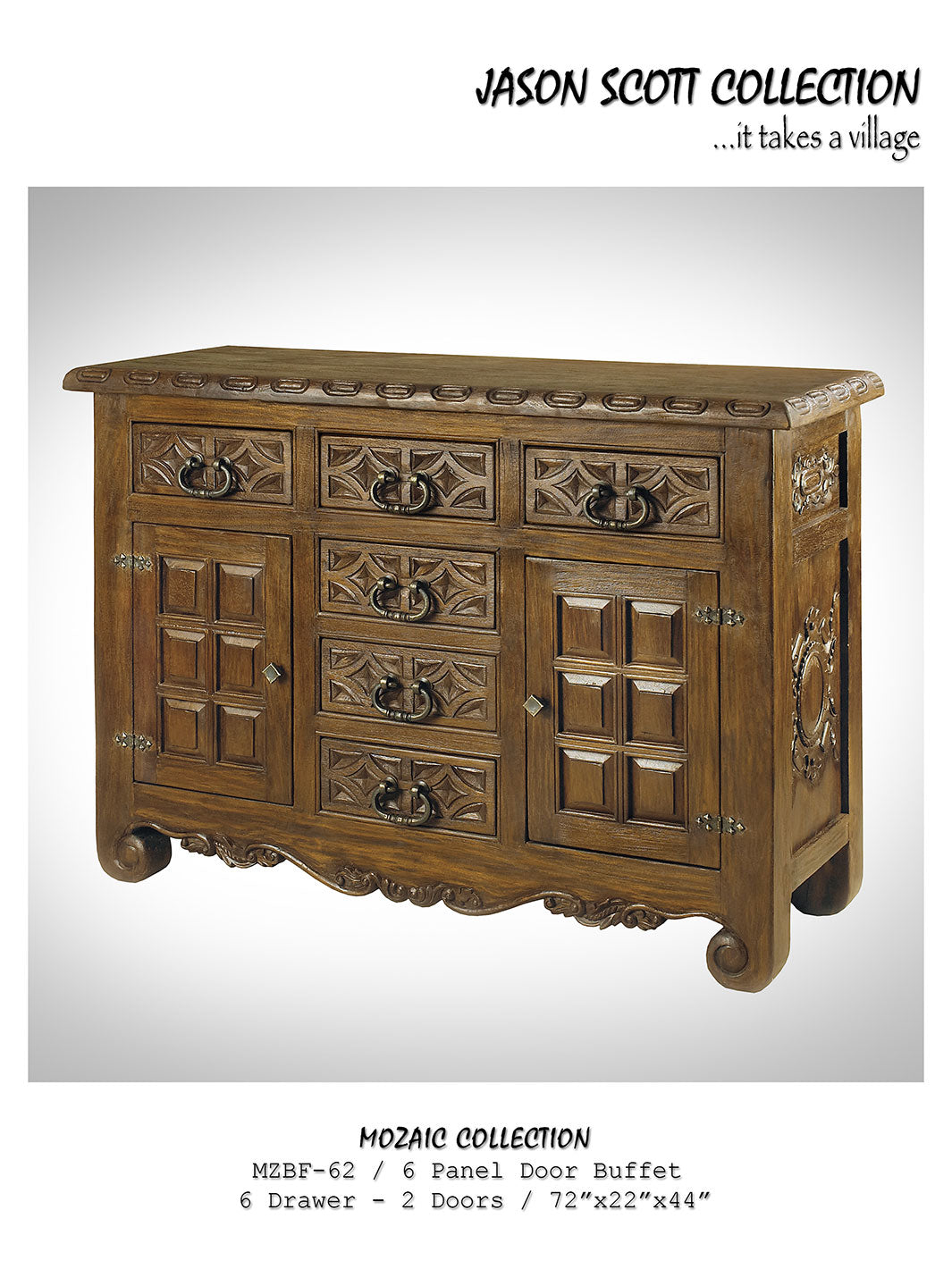 Jason Scott 6 Panel Door Buffet