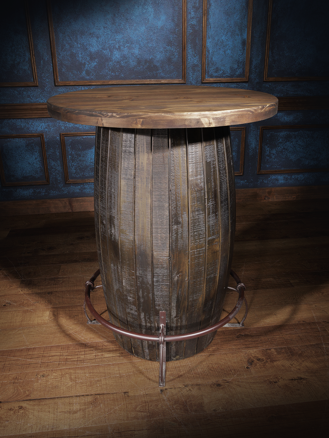 Rustic round bar table sales