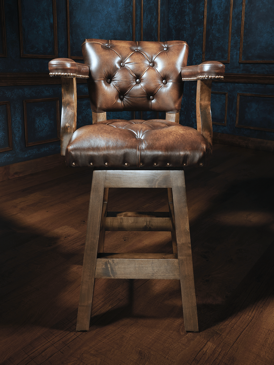 western leather bar stool