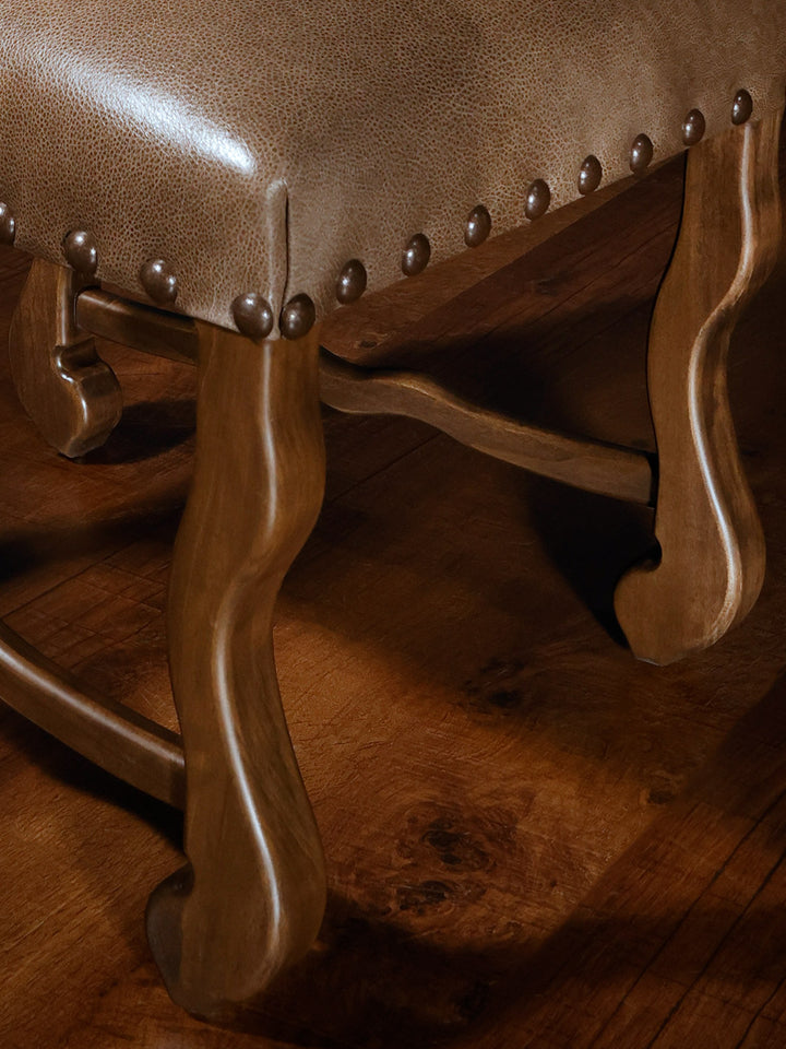 close view of Alamo southwestern style side chair legs