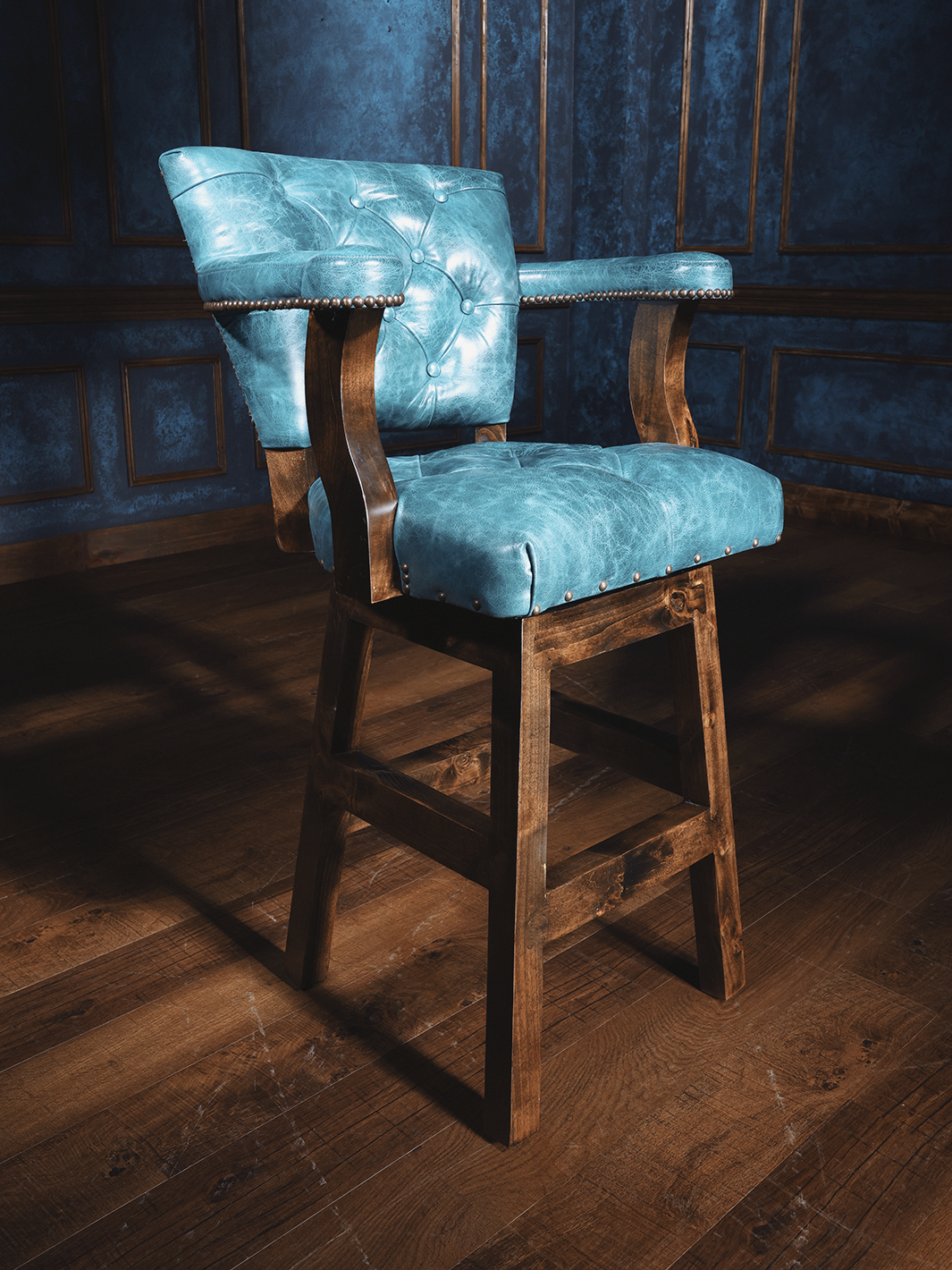 Rustic teal bar online stools