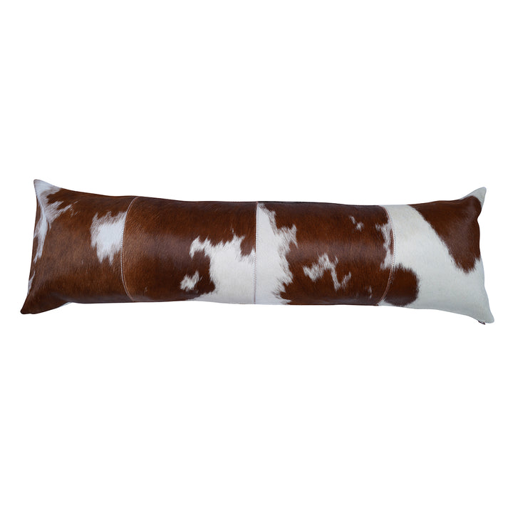 Brown & White Cloudy Patch Cowhide Pillow