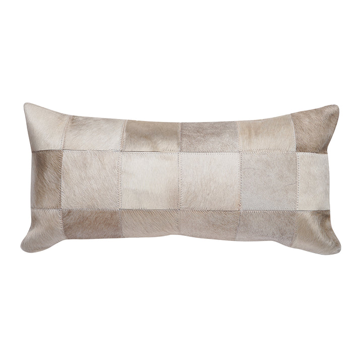 Champagne Patch Cowhide Pillow