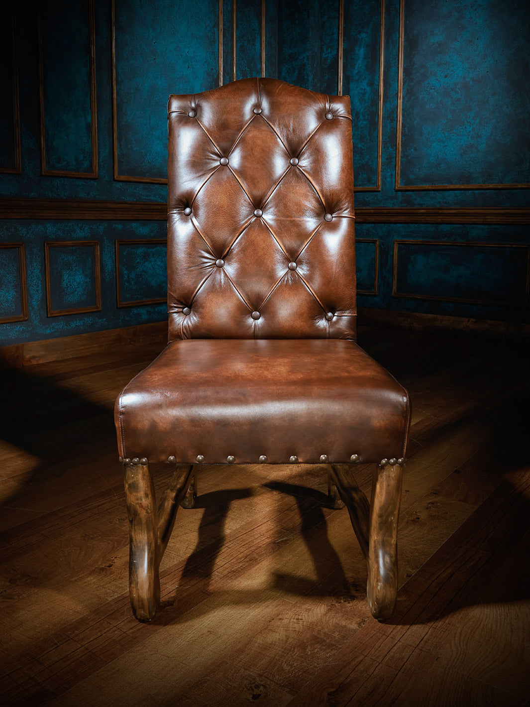 Chaps Leather & Croc Back Dining Chair