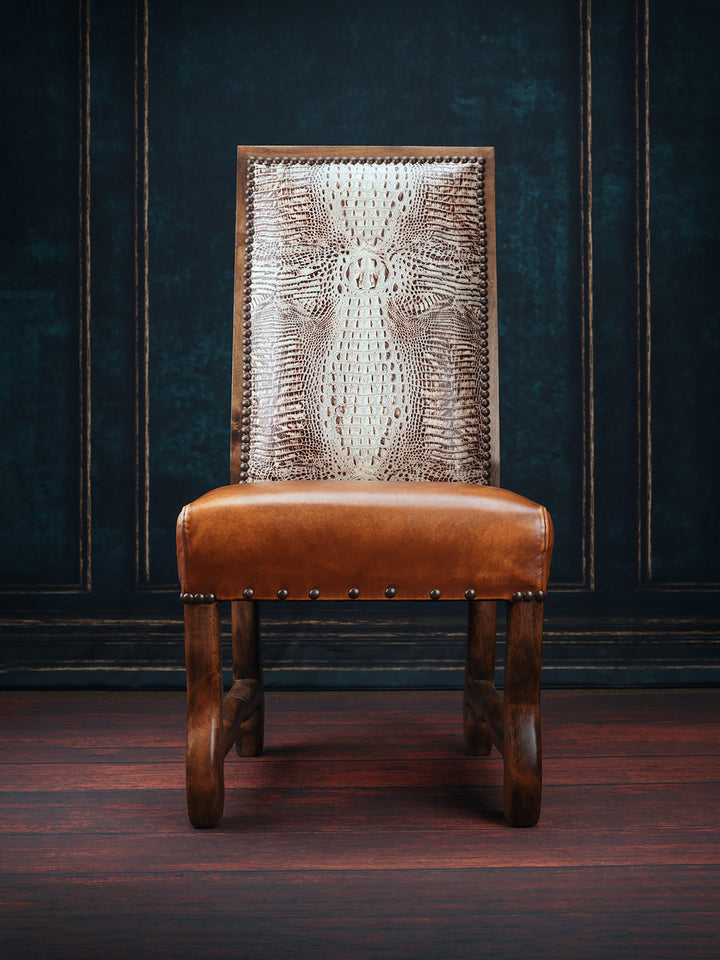 Delmonica Leather & Croc Dining Chair