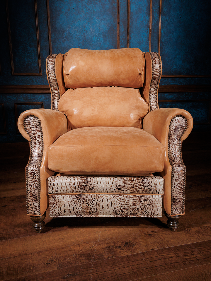 Western Valley Tan Leather Recliner