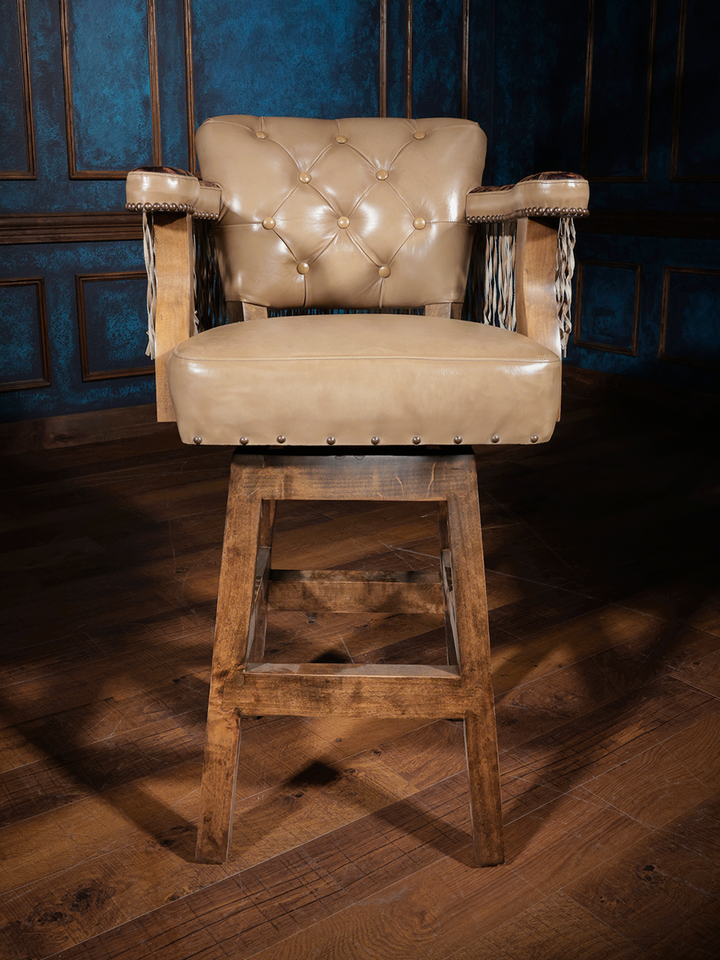 Western Outskirts Leather Chisum Bar Stool