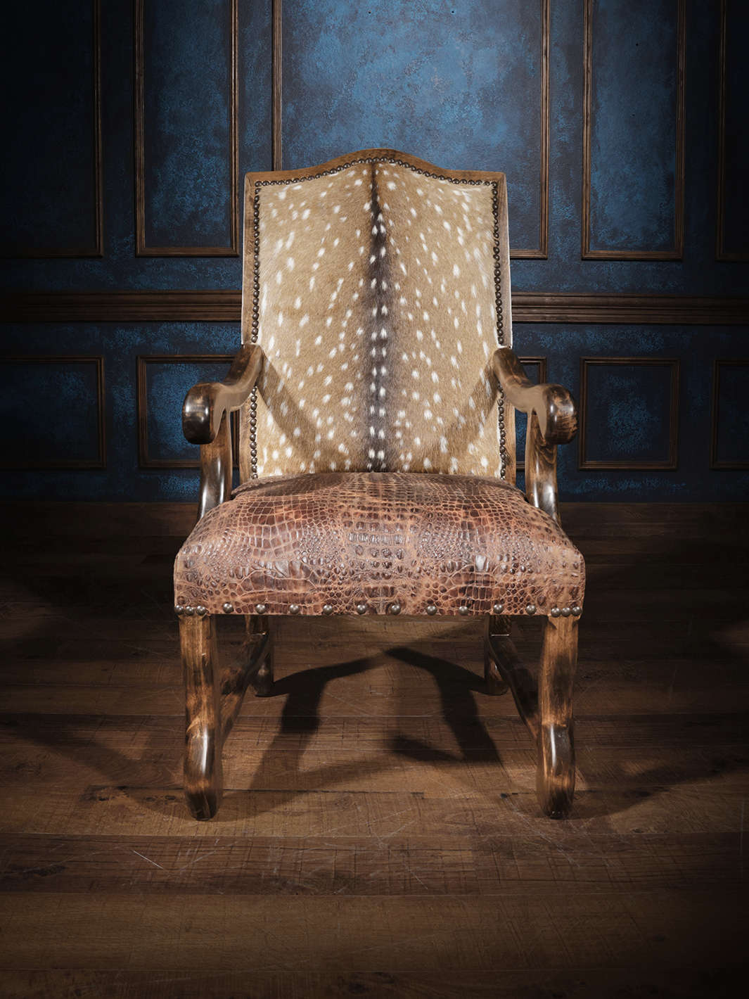 Axis & Gator Embossed Leather Arm Chair