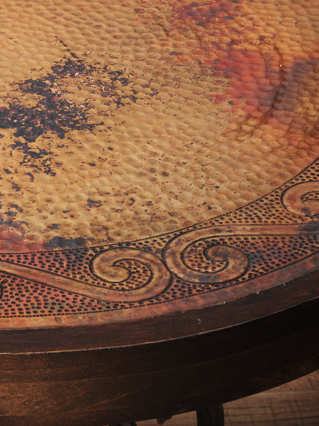 Iron Base Barrel End Table