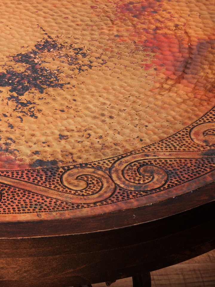 Iron Base Barrel End Table