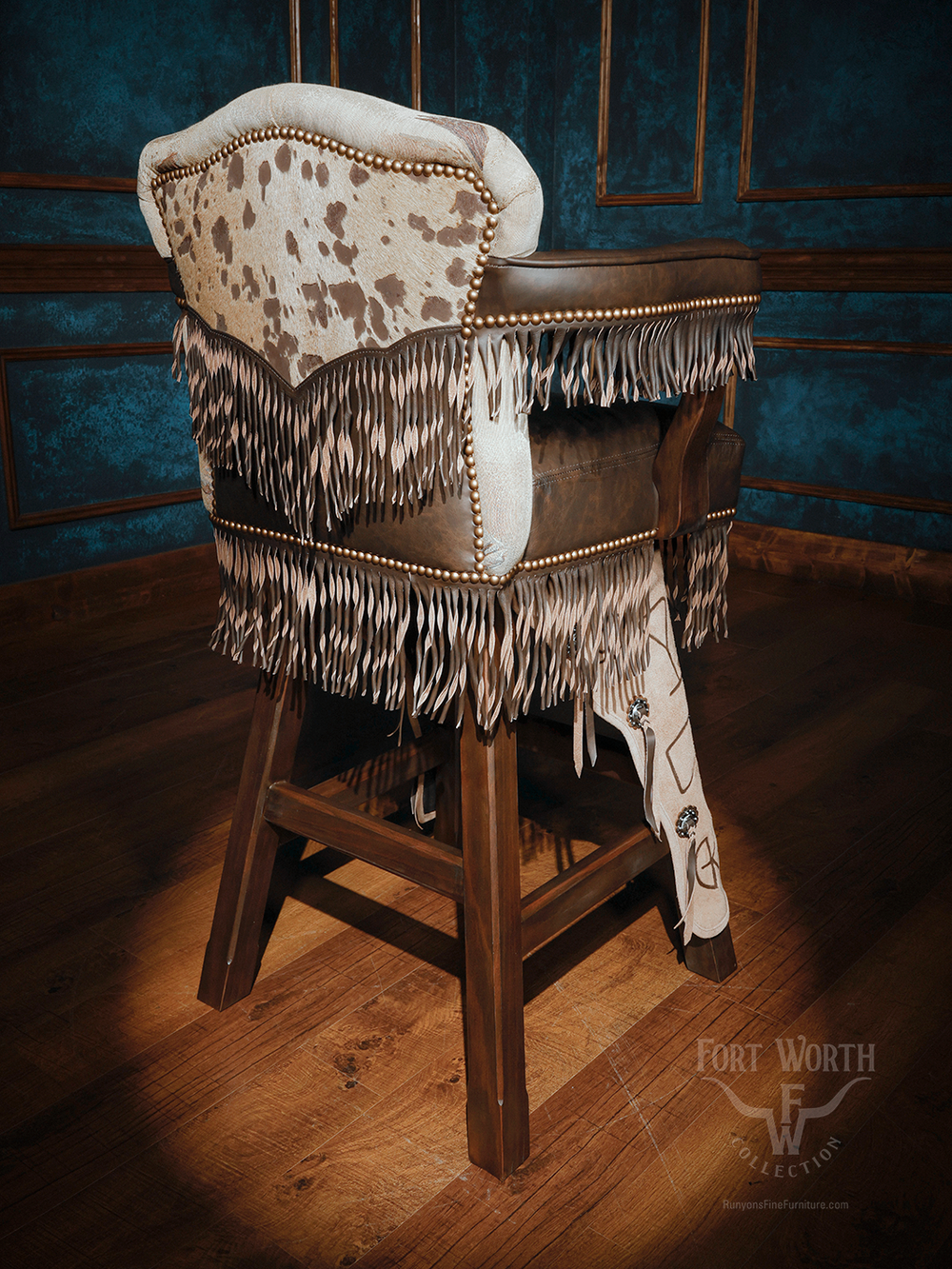 western cowhide barstool