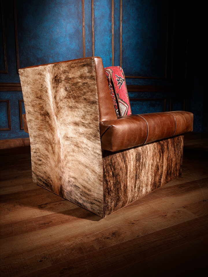 Western Davis Cowhide Swivel Chair