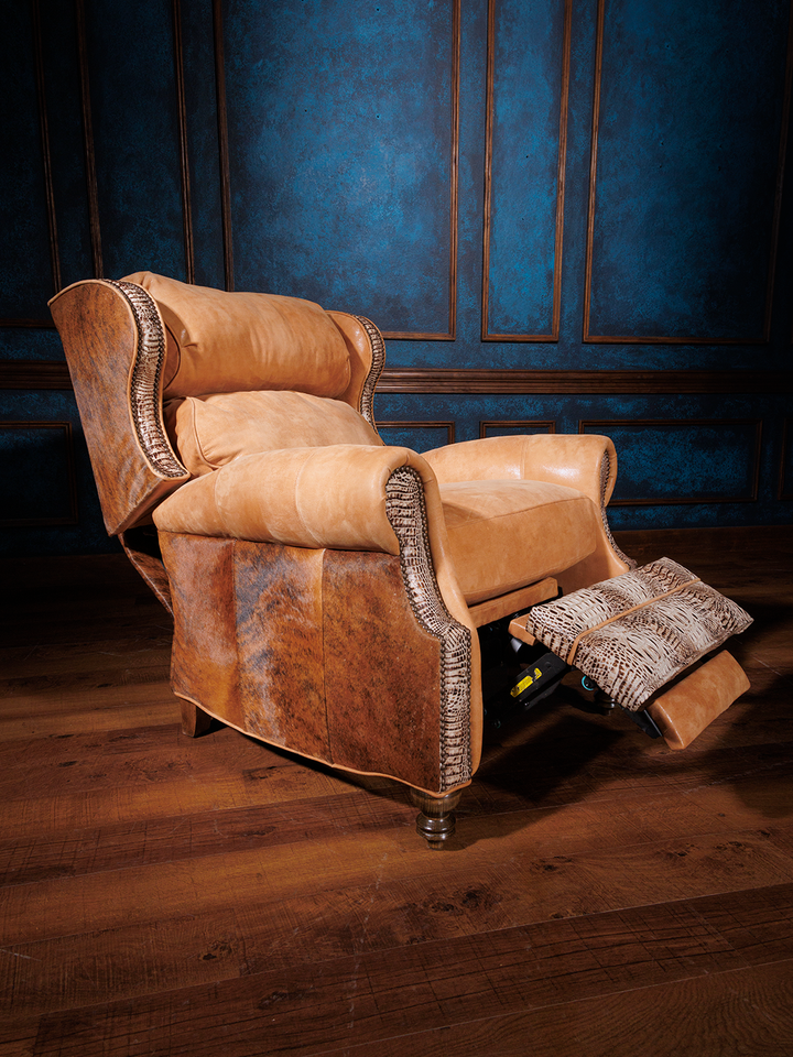 Western Valley Tan Leather Recliner